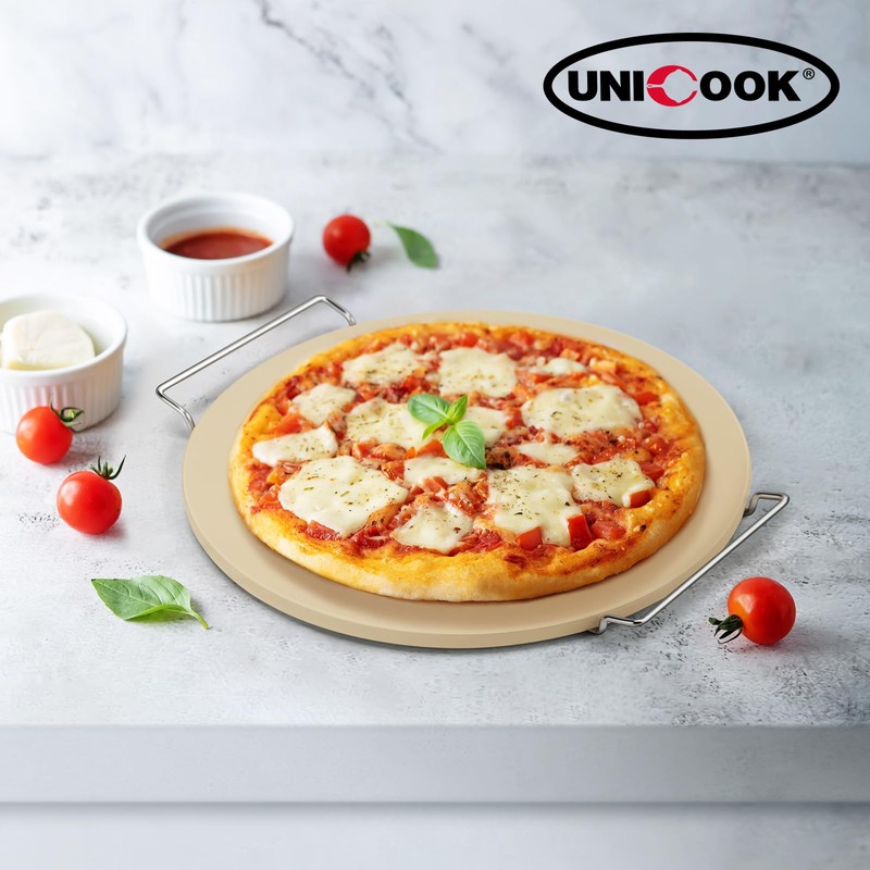 Unicook 12 Inch Round Pizza Stone for Oven and Grill,