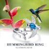 Hummingbird Leaf Ring for Women December Birthstone Zircon Blue Ring