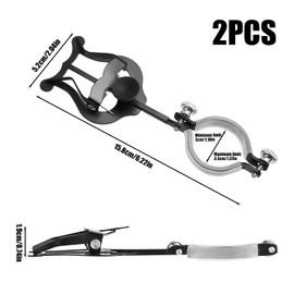 2pcs Clarinet lyre Music Clip, Metal Clarinet Sheet Music Clip and Flip Folder Clarinet Lyre Holder Accessories for Flute Trumpet Trombone Marching Band Instruments Practicing Beginners (Black)