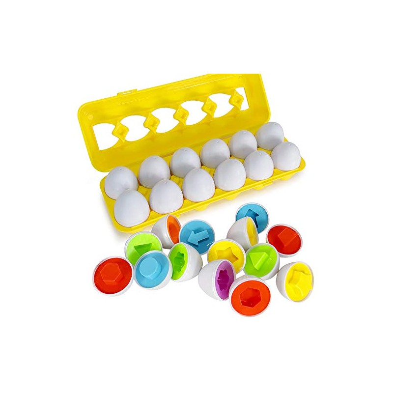 12 x Flex Matching Eggs Colour & Shape Sorter| Montessori