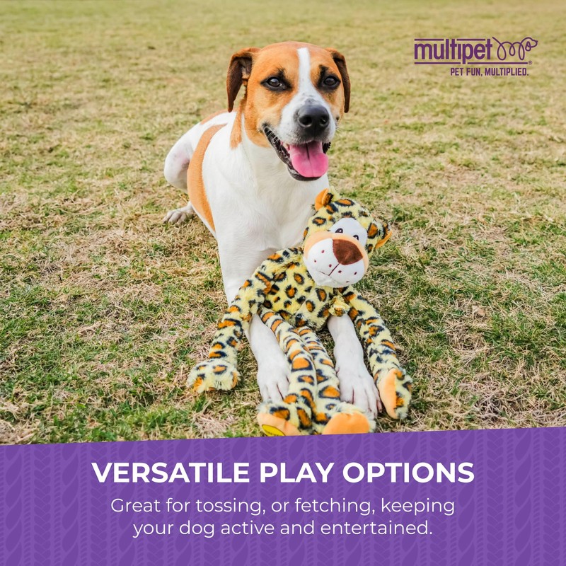 Multipet Swingin Safari Giraffe Dog Plush Toy - Squeaky Toys
