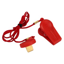 KENANLAN 2PCS Running Machine Safety Switch Emergency Stop Magnet Treadmill Key with Circular Insert Red