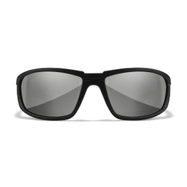 Wiley X WX Boss Sunglasses, Safety Glasses for Men and Women, UV Eye Protection for Shooting, Fishing, Biking, and Extreme Sports, Matte Black Frames, Silver Flash Tinted Lenses