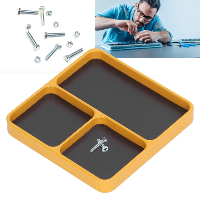 Metal Magnetic Tray, Heat Resistant Yellow Magnetic Tray, Keeping Organized