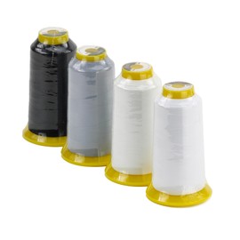 Element Set of 4 Bobbin Thread Pack | 3000 Meter | 70 Weight | Black Grey Cream White