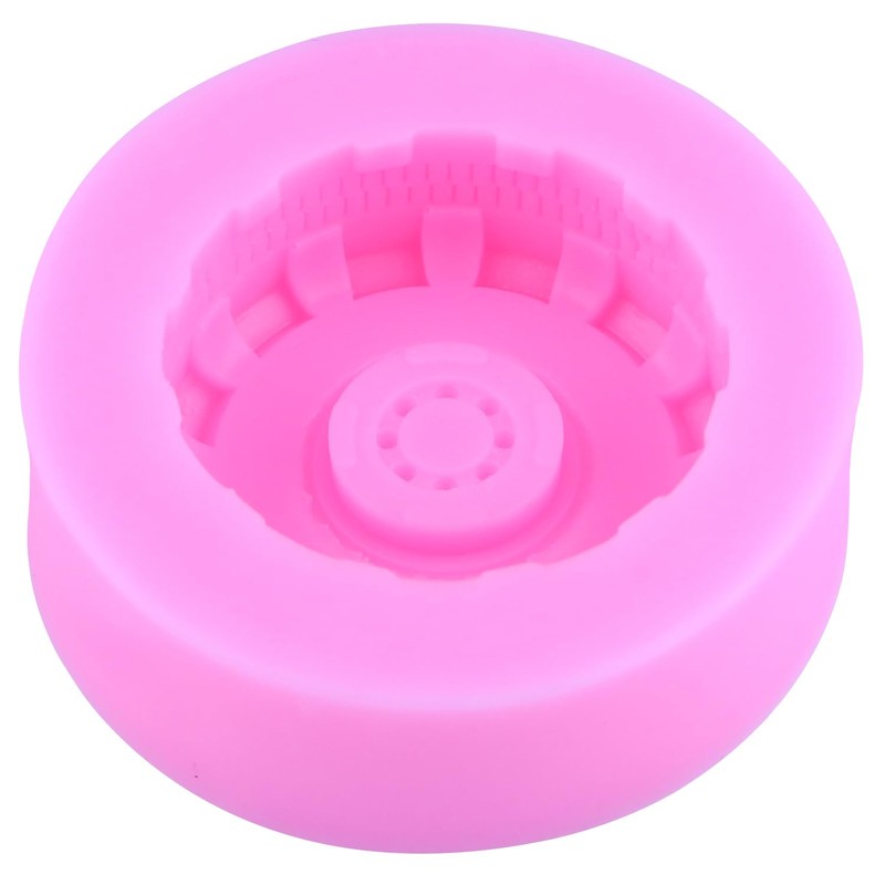 Mujiang 3D Round Tire Fondant Mold Truck Wheel Silicone Molds