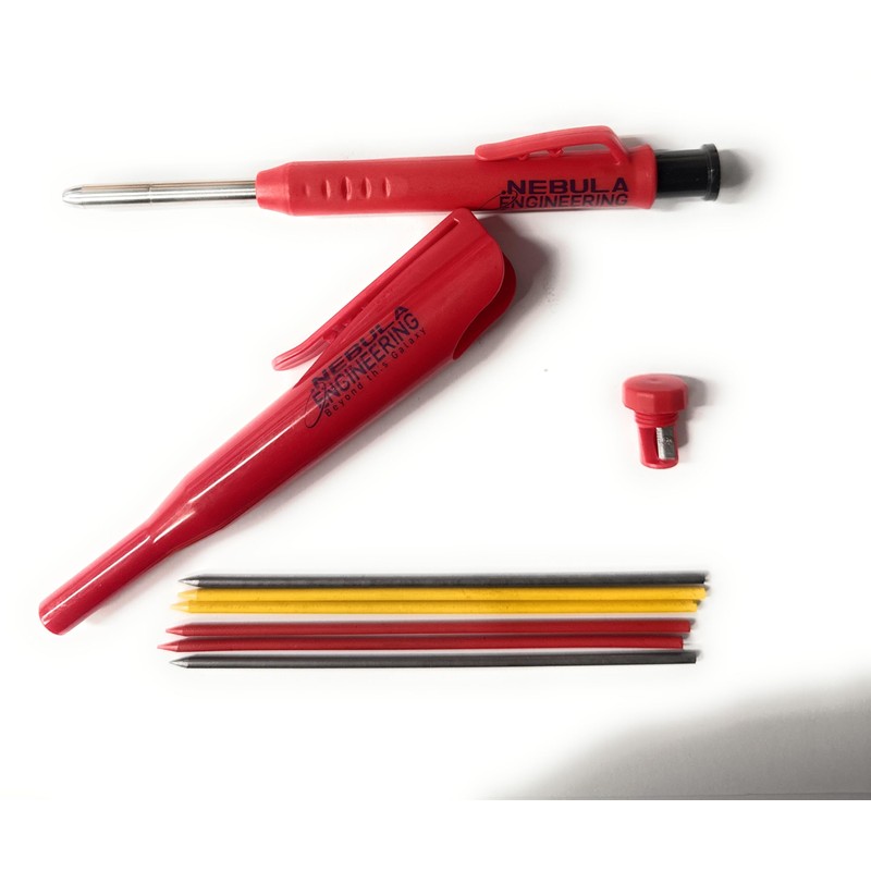 Nebula Engineering Premium Carpenter’s Pencil Set – Built-In Sharpener, Protective