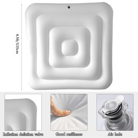 4.4Ft Inflatable Hot Tub Cover,Energy Saving Lid for Square Hot Tub,Outdoor Inflatable Hot Tub,Foldable Protective Rain Overflow Cover for Inflatable Outdoor Hot Tubs