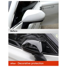Naisec Rearview Mirror Cover Trim Kit Decoration for Toyota Camry Accessories 2018 2019 2021 2022 2023 2024 2025(Black)
