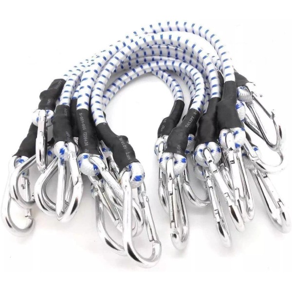 Cal-Hawk 10-Pcs 48" Bungee Cords, 3" Zinc-Galvanize