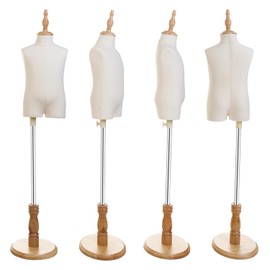 KTMANEQ Kid Dress Form Mannequin with Wood Stand for Clothes Window Display (S(2-3 Years))