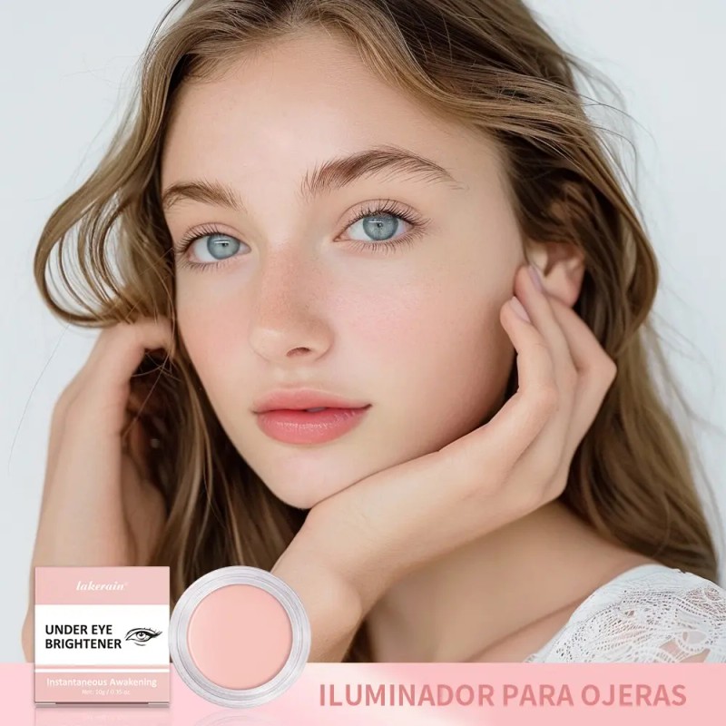 Corrector Iluminador Para Ojos Lakerain Con Esponja Aplicado