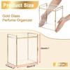 Glass Perfume Organizer Case Gold Cologne Holder with Vanity Tray