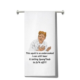 JNIAP Chef Ramsay Kitchen Towel Chef Ramsay Fans Gifts This Squid is So Undercooked Cooking TV Show Towel (This Squid kt), Large
