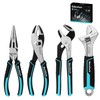 DURATECH 4-Piece Pliers Set, 8" Long Nose, 8" Slip Joint,