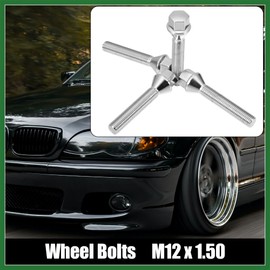 Motoforti M12 x 1.5 Chrome Wheel Studs Set Taper Seat 17 mm Shank Wheel Bolts Lug 8pcs Long-Lasting