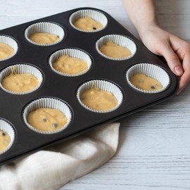 YSAMAX Non-Stick Sturdy 12 Cupcake Baking Muffin Tray, Innovative Baking Solutions, Elevate Your Baking, Pudding Baking Pan, Space Saving Design, (1PCS)