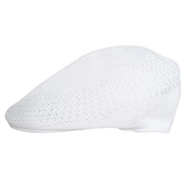 Flat Cap Country Style Peaked Sun Hat for Bowls/Bowling Golf - White (as8, Numeric, Numeric_6_and_7_eighths)