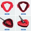 AIMALL 2PCS Triangular Floor Cleaning Brush, Red Universal Mop Head