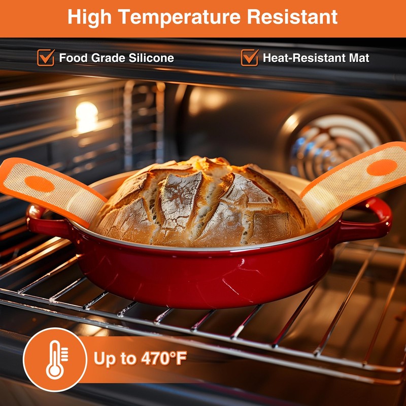 9Pcs Silicone Bread Sling Set for Dutch Oven with Dough
