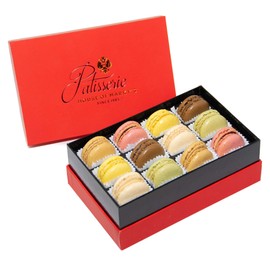 French Almond Macarons Gift Box – 2 pack x 12 pcs – Non GMO, Assorted Macaroons Cookies - Imported From France