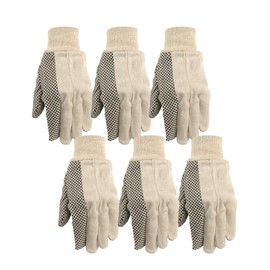 Wells Lamont Canvas Work Gloves, Economy Dotted, 6 Pair Pack (309K)