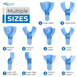 Pruvade Dental Impression Trays Autoclavable Perforated, Disposable Plastic Impression Trays 36 Pcs | Size 9 Anterior Lower