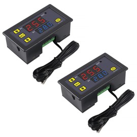 Coliao 2pcs Digital Temperature Controller W3230 Digital LED Thermostat Switch with Waterproof Probe AC110-220V Programmable Heating Cooling Electronic Thermostat Control -50℃ to 120℃