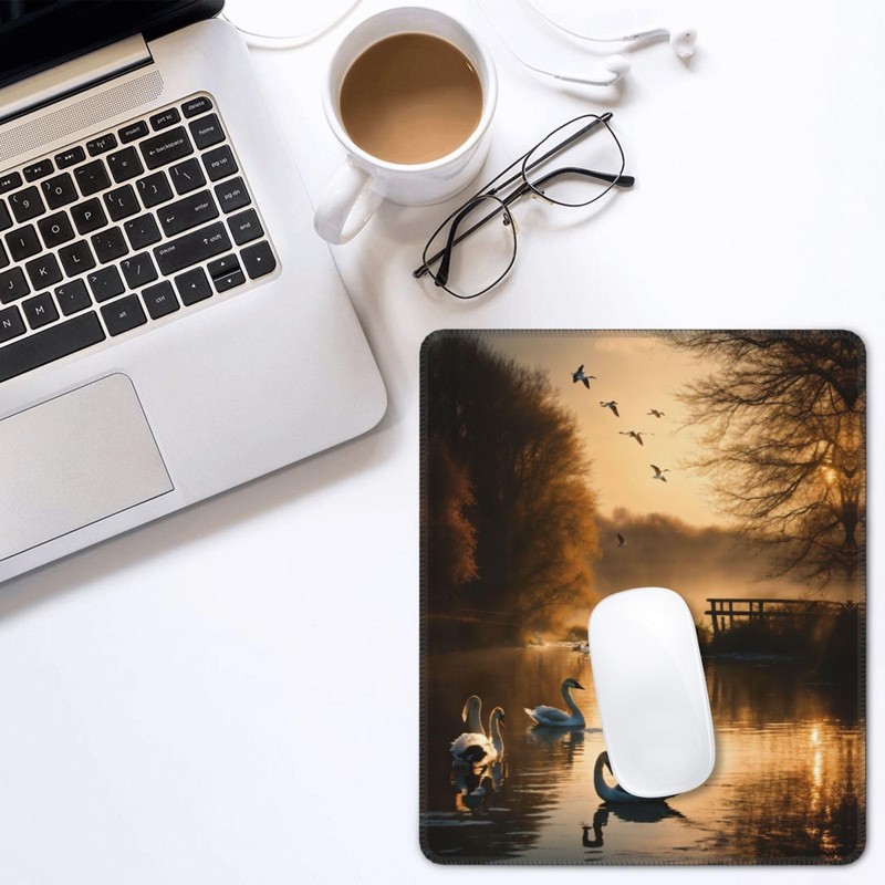 Hunting Flying Wild Ducks Desk Computer Pad-Gaming Computer Mat for