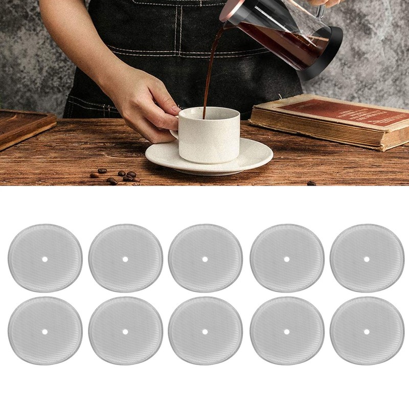 10Pcs Reusable 304 Stainless Steel Filter Mesh for 1000mm Coffee