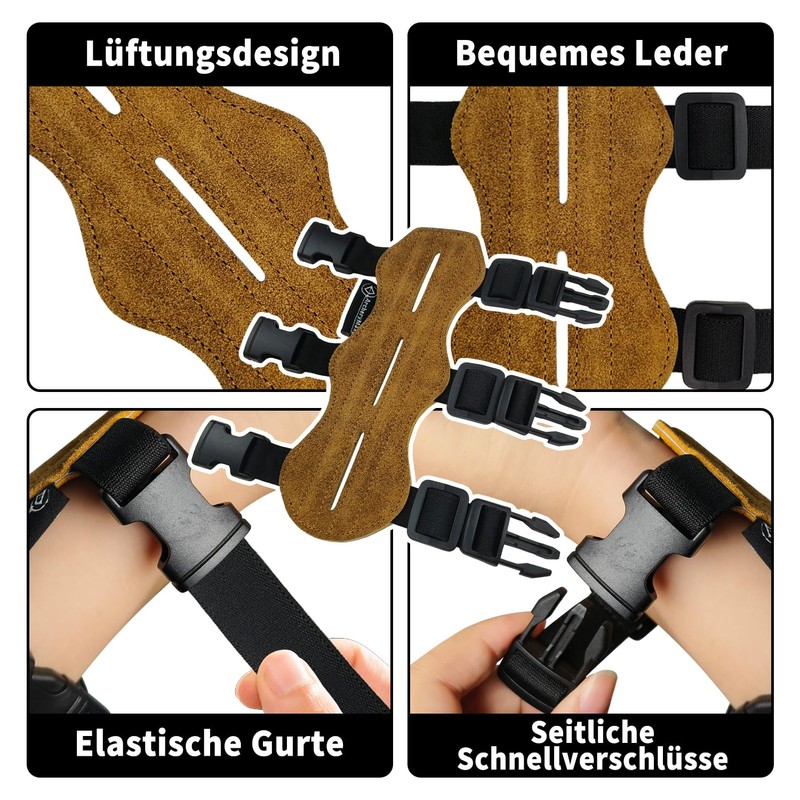 Forearm Protector Archery Leather Arm Guard with Ventilated Design, Protective