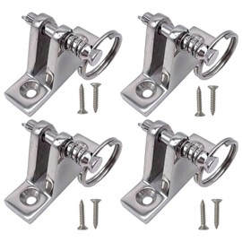Rolasm Bimini Deck Hinge with Pin and Ring 90°Deck Hinge Stainless Bimini Top Hardware Installation Screws 4PACK