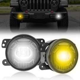 OFFROAD GAMERS LED Fog Lights Driving Lamps Assembly Replacement (For Jeep JK (White+Yellow))
