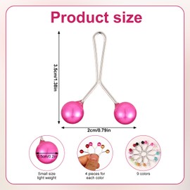 36pcs Hijab Pins Clips for Muslim Women, Headscarf Shawl Scarf Clip Brooch Pins Safety Pins Clip for Girls Gift Wedding Dress Boutonniere Sweater Decorative Accessories (9 Colors)