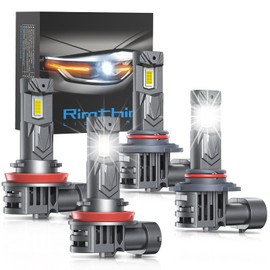 rimthin 9005 H11 Bulbs Combo, 800% Brighter H9 H8 HB3 Fog Lights, Real 1:1 Mini Size with Cooling Fan, Pack of 4