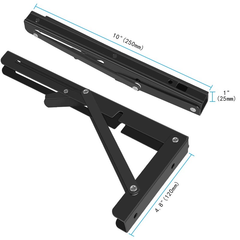 Folding Shelf Brackets 2 Pack,Heavy Duty Triangle Shelf Bracket for