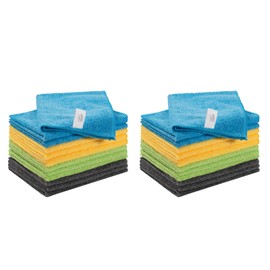 CLICK CLEAN Microfiber Cleaning Cloths, 12-Pack, Size 12" x 16", Lint-Free, Streak-Free, Reusable Cleaning Towels for Cleaning Windows, Glass, Mirrors, Wind Shields, Stainless Steel