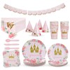 BLUE PANDA Princess Decorations for Birthday Party - 194-Piece Pink
