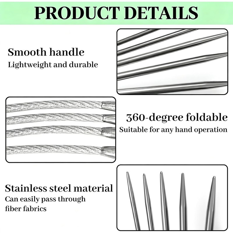 18 Pcs Stainless Steel Circular Knitting Needles Set, Crazy Trio