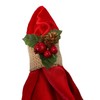 Set of 6-Christmas Napkin Ring-Burlap Christmas Napkin Holders with Pinecone