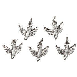 Needzo Small Holy Spirit Dove Pendant, Religious Jewelry Accessory, Confirmation Keepsake Gifts, 5/8 Inches, Made in Italy Pack of 5