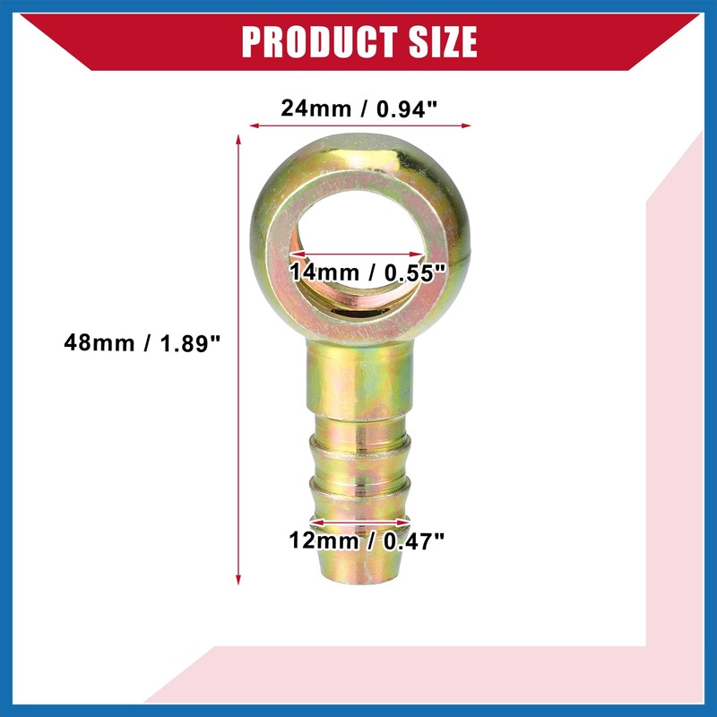 A ABSOPRO Banjo Bolt Hose Barb Fitting/Inner Brake Fuel Line