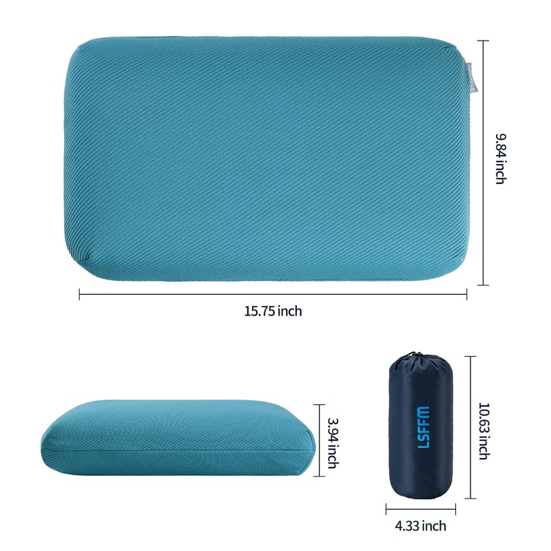 LSFFM Memory Foam Travel Pillow, Camping Pillow for Sleeping with
