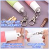 Isslly 2pcs Lip Gloss Keychain Cap, Reusable Lip Balm Cap