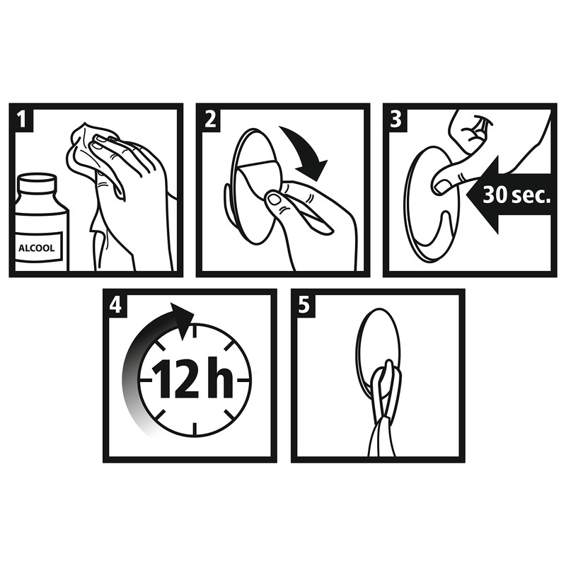 tesa H6661200 Permanent Haken rechteckig Metall, Grau, 666120000000
