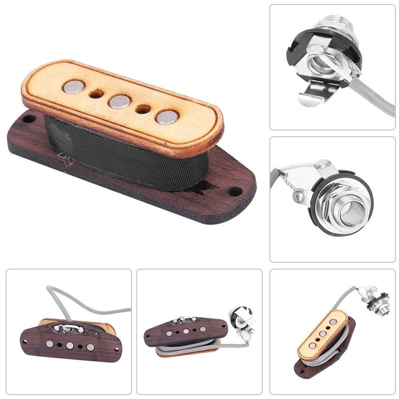 Universal Guitar Pickup Prewired 3 String Pickup Input Jack Acoustic