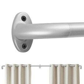 Nickel Blackout Curtain Rod,Wrap Around Curtain Rods For Windows 34 to 95 inch,1 Inch Diameter Adjustable Heavy Duty Curtain Rods for Bedroom For Sliding Glass Door
