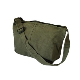 Renlock Shoulder Bag, Large Capacity, Canvas, Zipper Included, One Shoulder Bag, Mother's Bag, Shopping, Travel Bag, School Commute, Plain, Crossbody Hanging, Canvas, A4 Available, Khaki