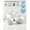 Large Ceramic Mixing Bowls, White Kitchen Bowls (1QT/2.3QT/4.6QT), Set of