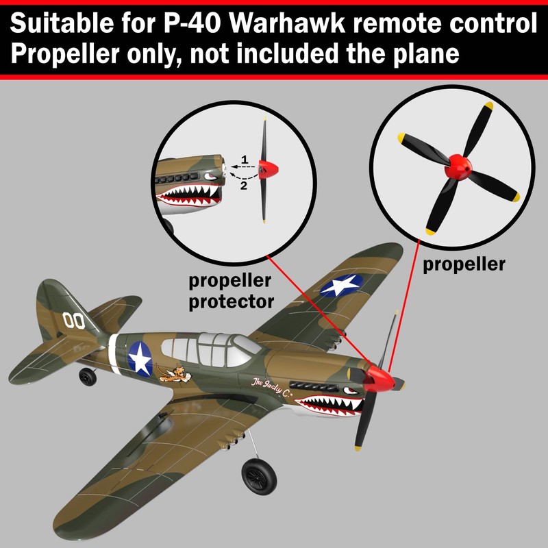 LEAMBE 3 Sets of 4-Blade Propeller Spare Remote Control Airplane